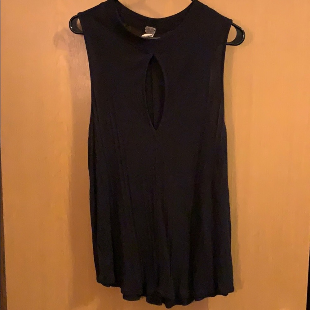 Black free people tank top with slit in front